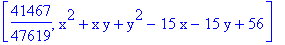 [41467/47619, x^2+x*y+y^2-15*x-15*y+56]